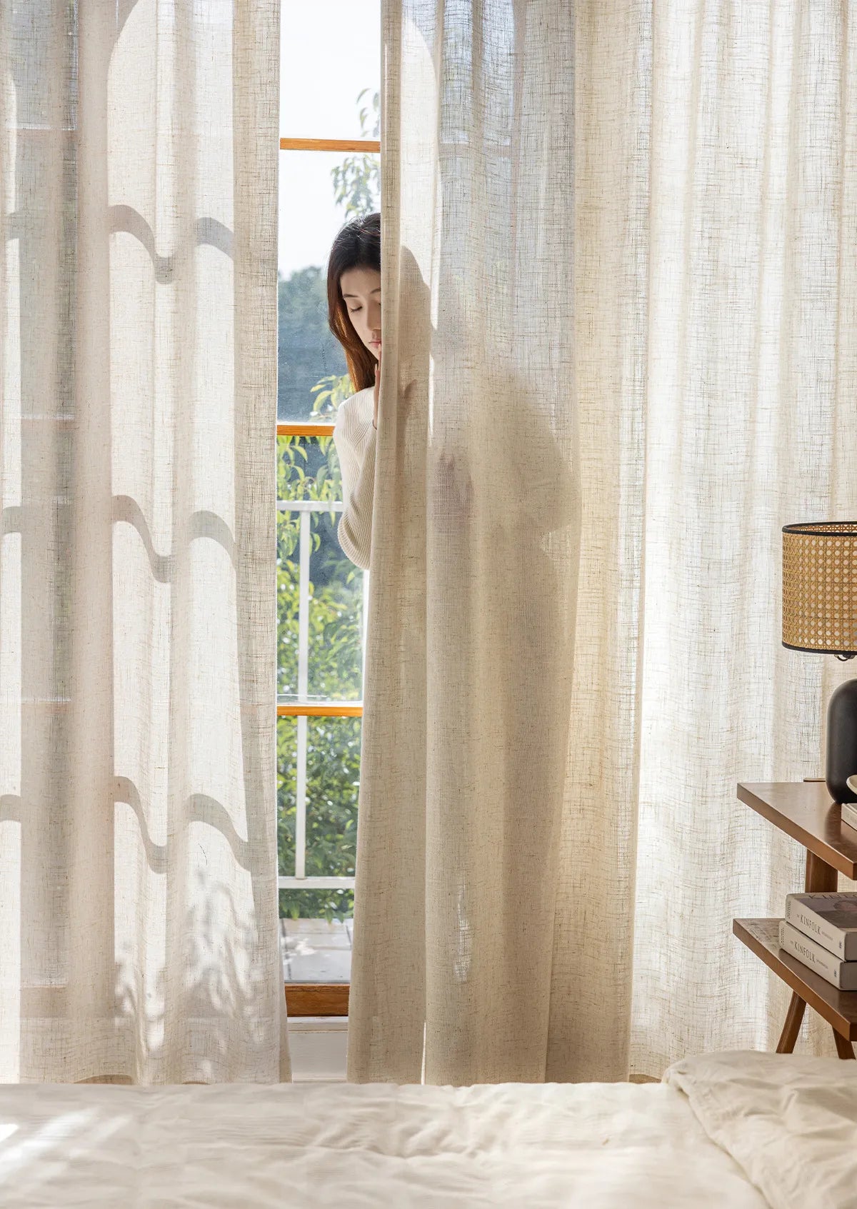 Amelia Solid Texture Cotton Curtains