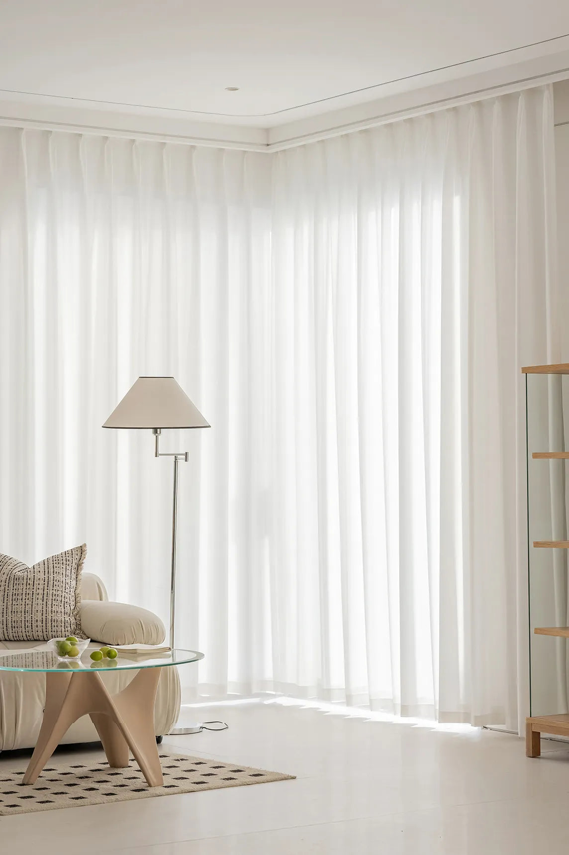 Flynn Airy Lightweight Sheer Curtain Pleated
