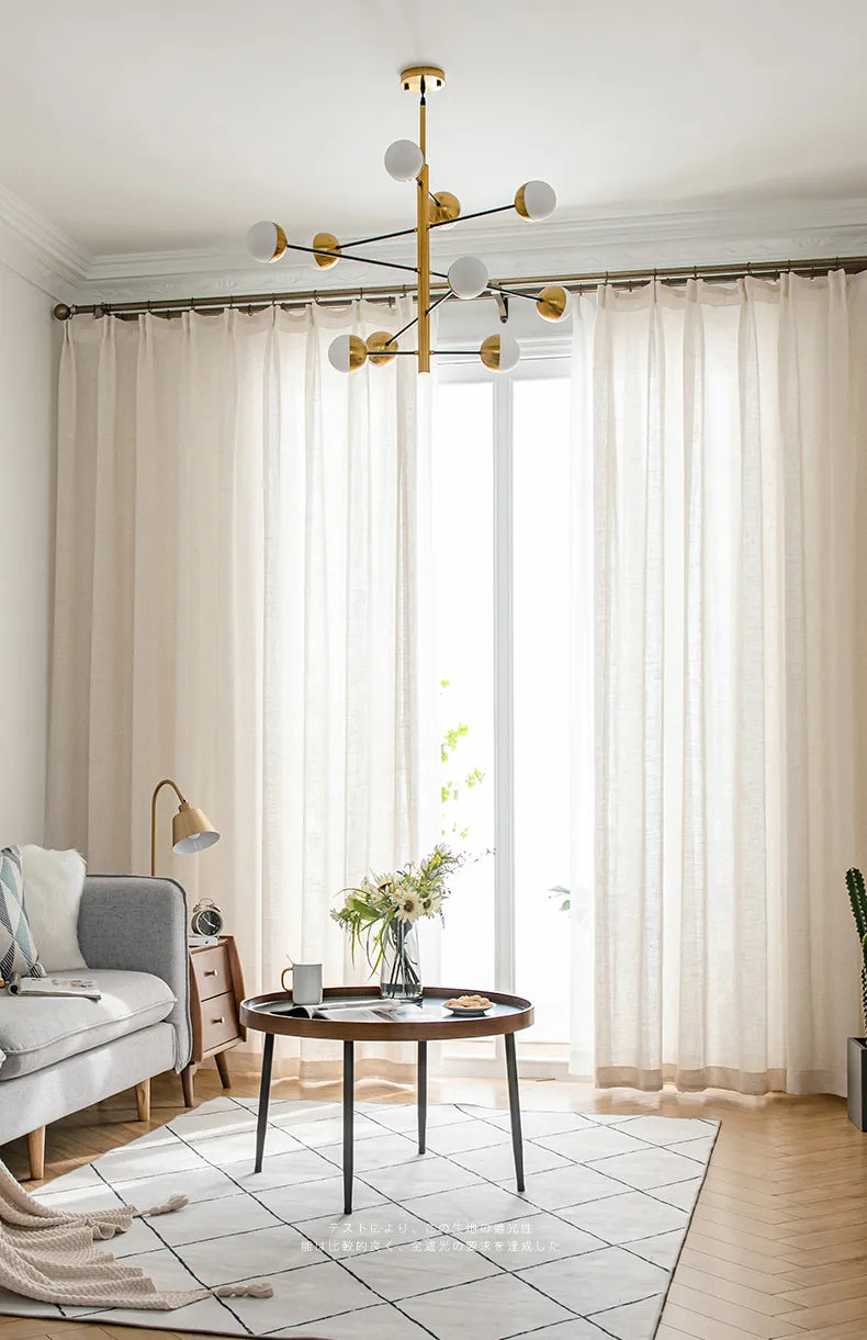 Flynn Airy Lightweight Sheer Curtain Pleated